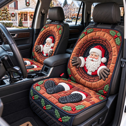 Brick Chimney Santa Quilted Car Seat Protector GFTOTP22411