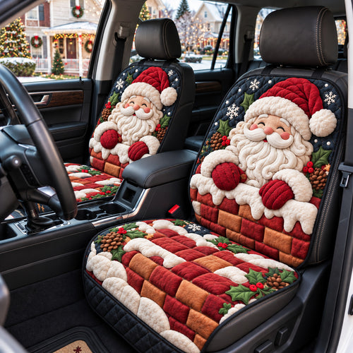 Snowy Brick Santa Quilted Car Seat Protector GFTOTP22414
