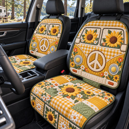 Gingham Sunflower Van Quilted Car Seat Protector GFTOTP22418
