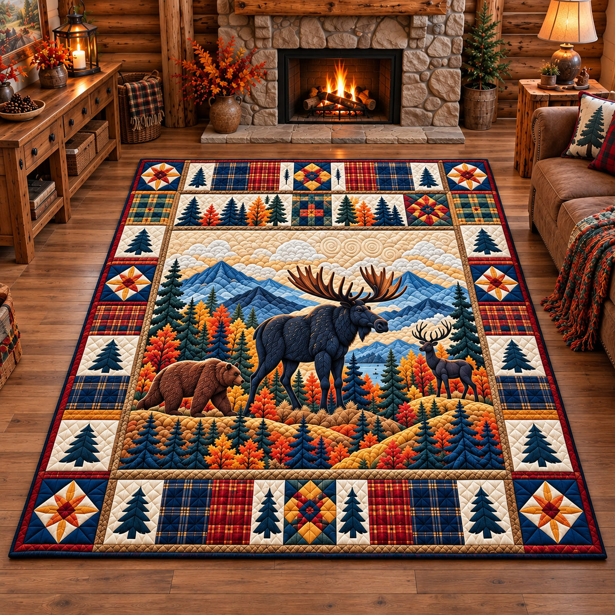 Autumn Forest Patchwork Area Rug GFTOTP22430
