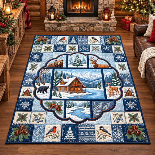 Winter Forest Patchwork Area Rug GFTOTP22431