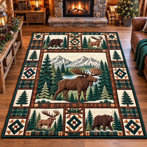 Rustic Forest Patchwork Area Rug GFTOTP22432