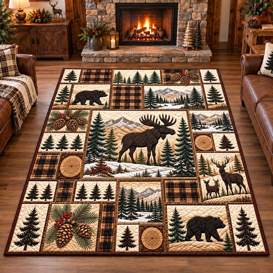 Rustic Forest Patchwork Area Rug GFTOTP22433