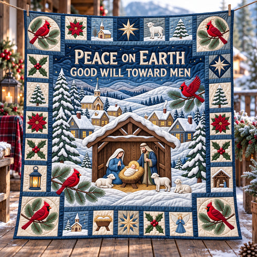 Winter Village Nativity Quilted Blanket GFTOTP22501