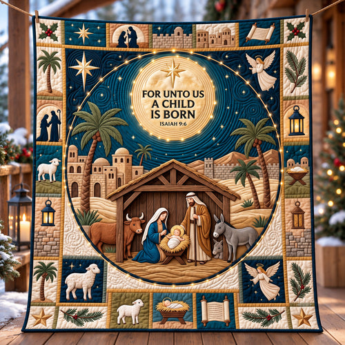 Desert Star Nativity Quilted Blanket GFTOTP22503