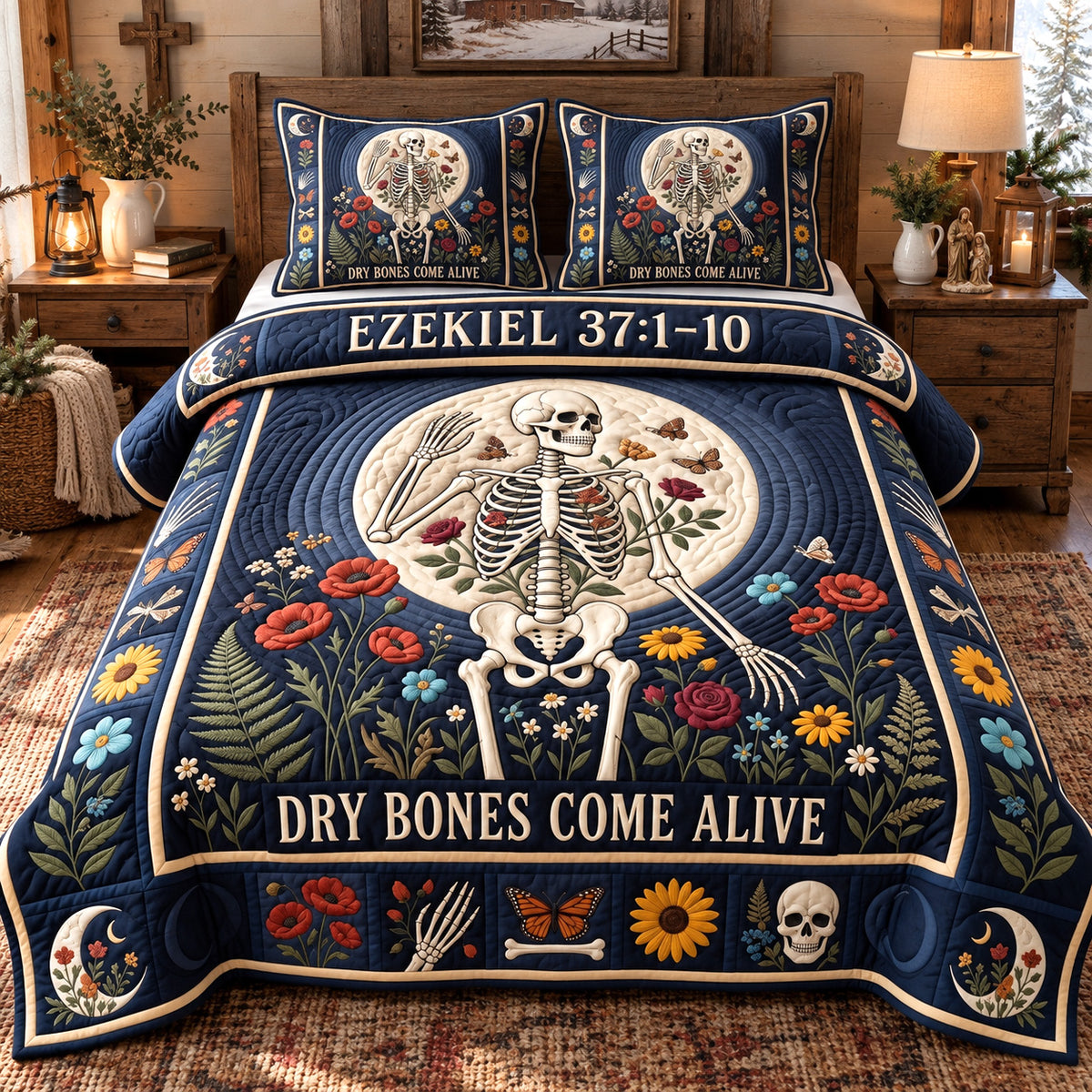 Dry Bones Come Alive 3-Piece Quilted Bedding Set GFTOTP22506