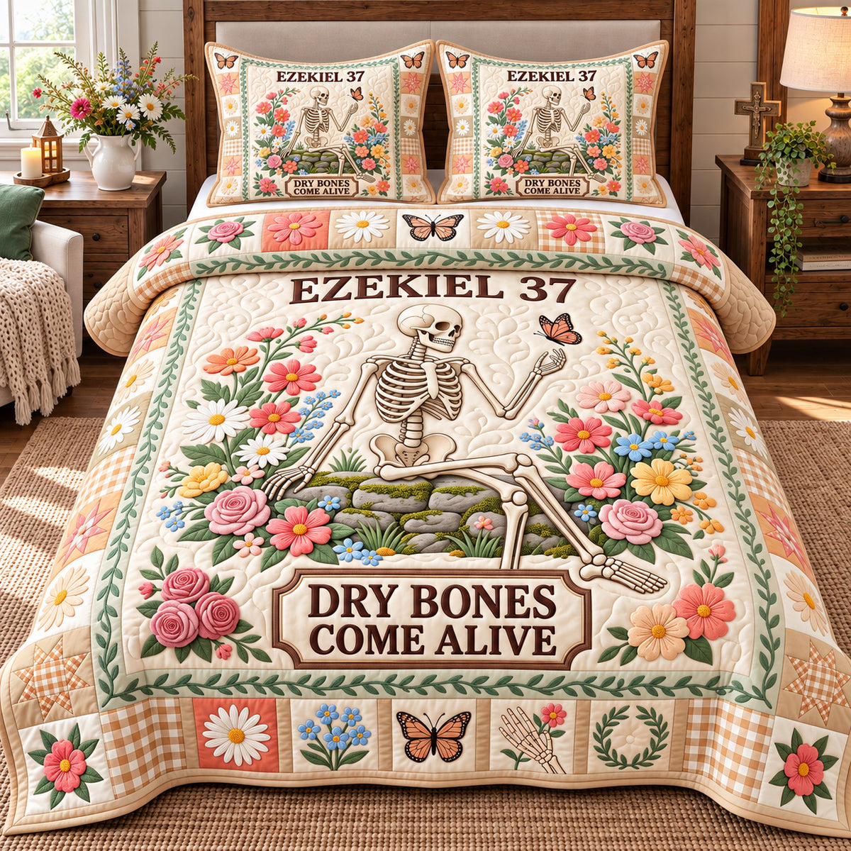 Dry Bones Come Alive 3-Piece Quilted Bedding Set GFTOTP22510