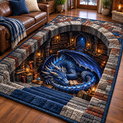 Sleeping Library Dragon Area Rug GFTOTP22526