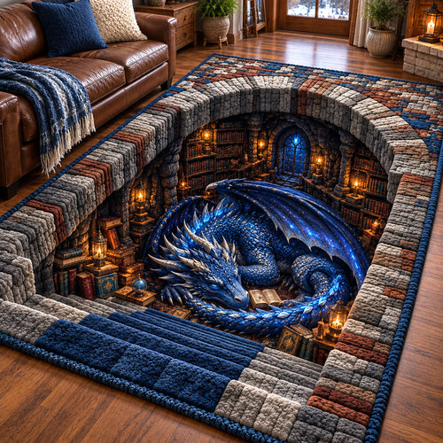 Sleeping Library Dragon Area Rug GFTOTP22526