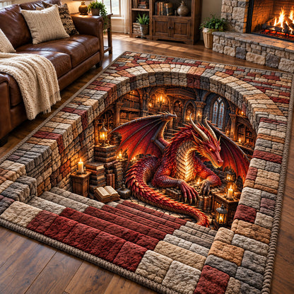 Ancient Library Dragon Area Rug GFTOTP22528