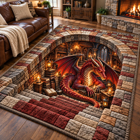 Ancient Library Dragon Area Rug GFTOTP22528