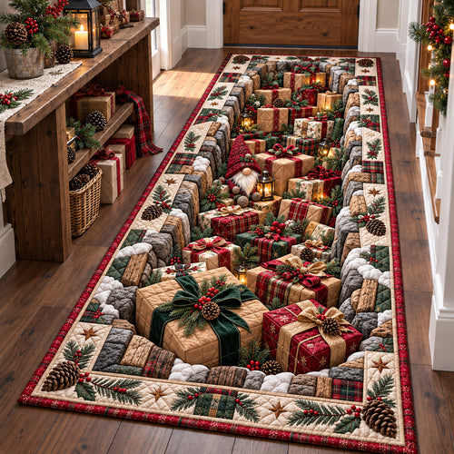 Festive Gift Hole Runner Rug GFTOTP22535