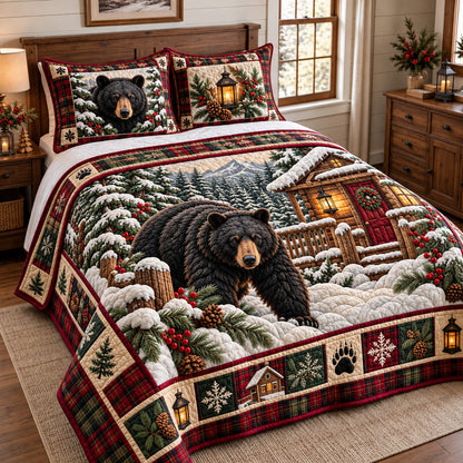 Winter Rustic Guardian 3-Piece Quilted Bedding Set GFTOTP22537