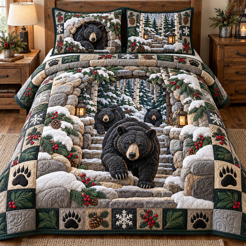 Winter Rustic Guardian 3-Piece Quilted Bedding Set GFTOTP22539