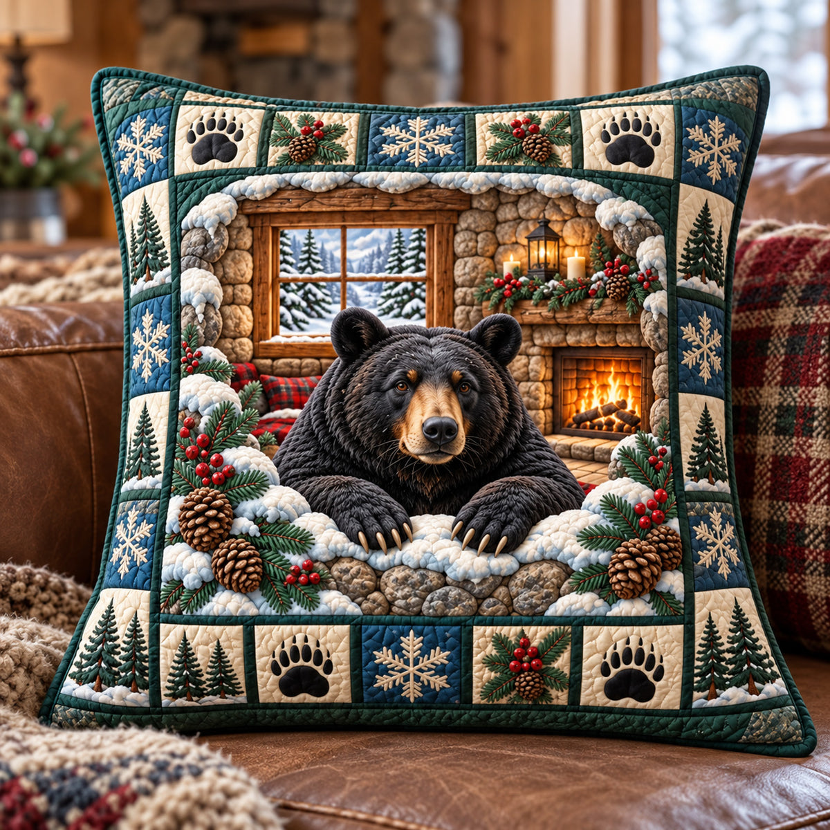 Winter Rustic Guardian Quilted Pillow Case GFTOTP22541C1