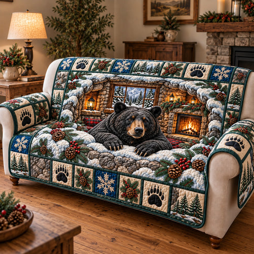 Winter Rustic Guardian Quilted Sofa Cover GFTOTP22541C3