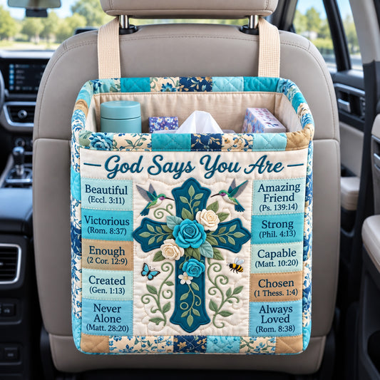 God Says You Are Quilted Car Basket GFTOTP22615
