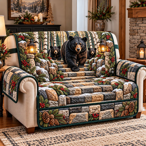 Winter Rustic Guardian Quilted Sofa Cover GFTOTP22625