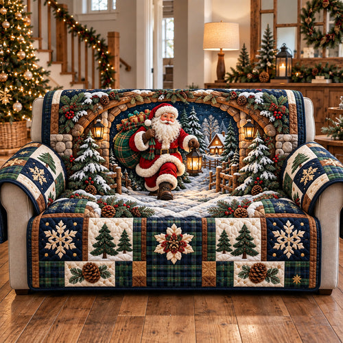 Night Cabin Santa Quilted Sofa Cover GFTOTP22632