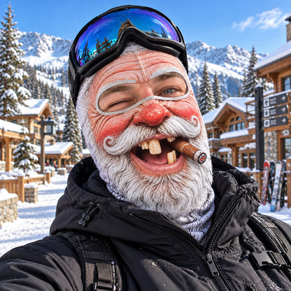Whimsy Skiing Funny Face Mask GFTOTP22695