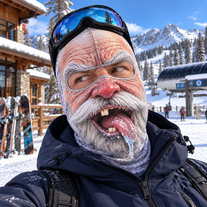 Whimsy Skiing Funny Face Mask GFTOTP22695