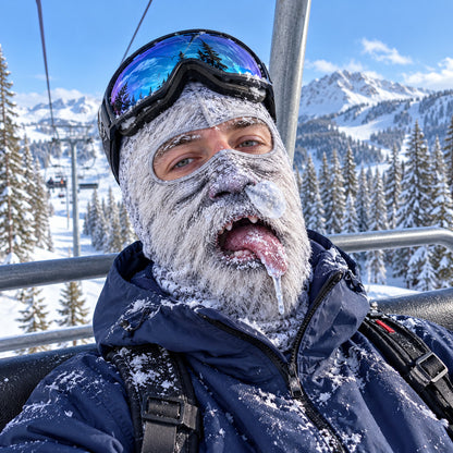 Whimsy Skiing Funny Face Mask GFTOTP22695