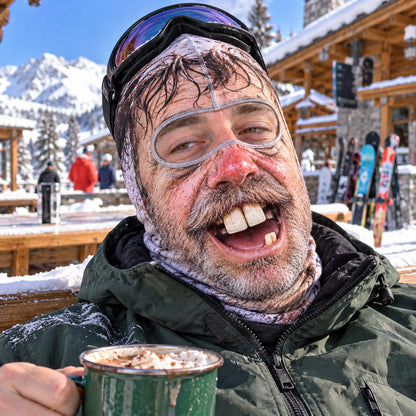 Whimsy Skiing Funny Face Mask GFTOTP22695