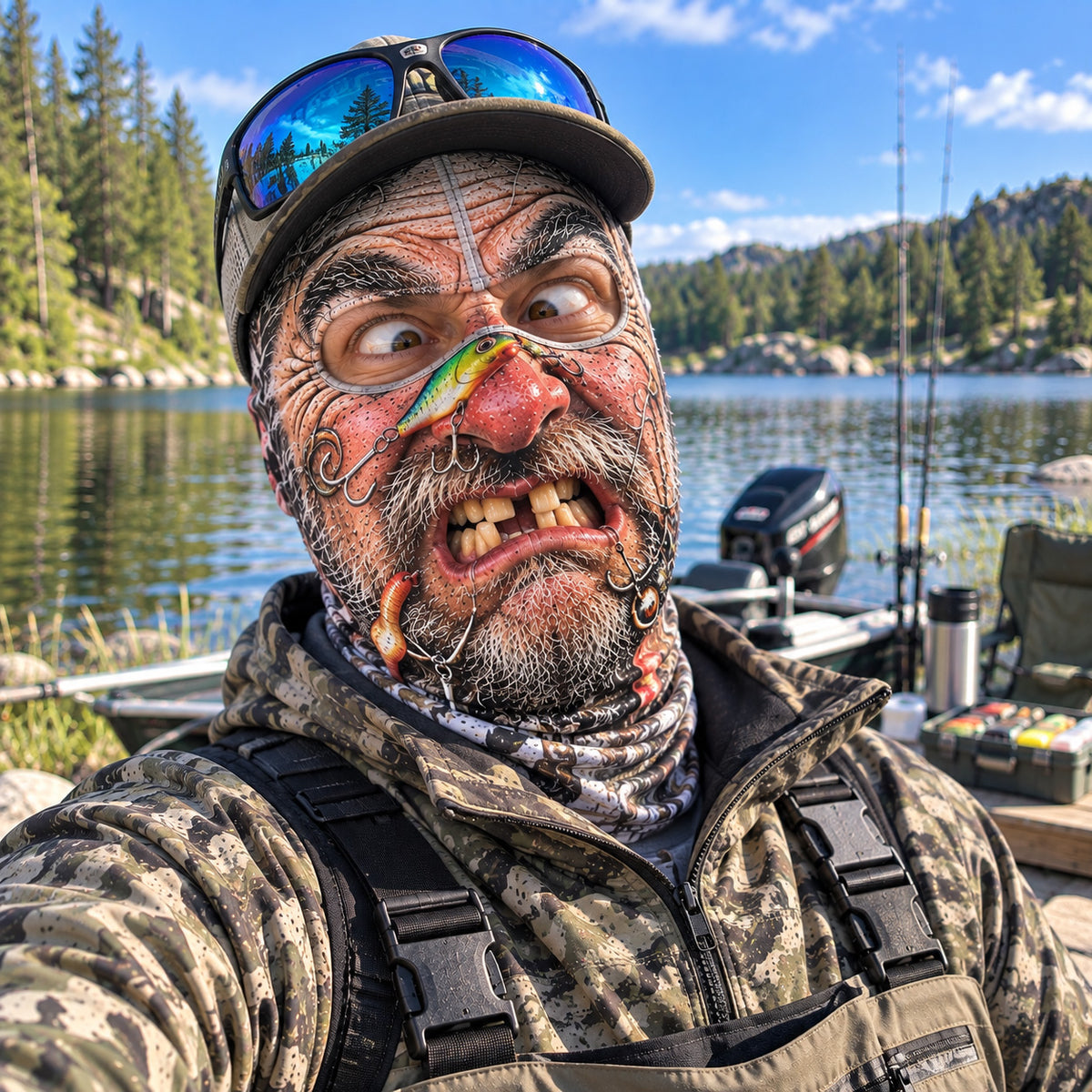 Whimsy Fishing Funny Face Mask GFTOTP22696
