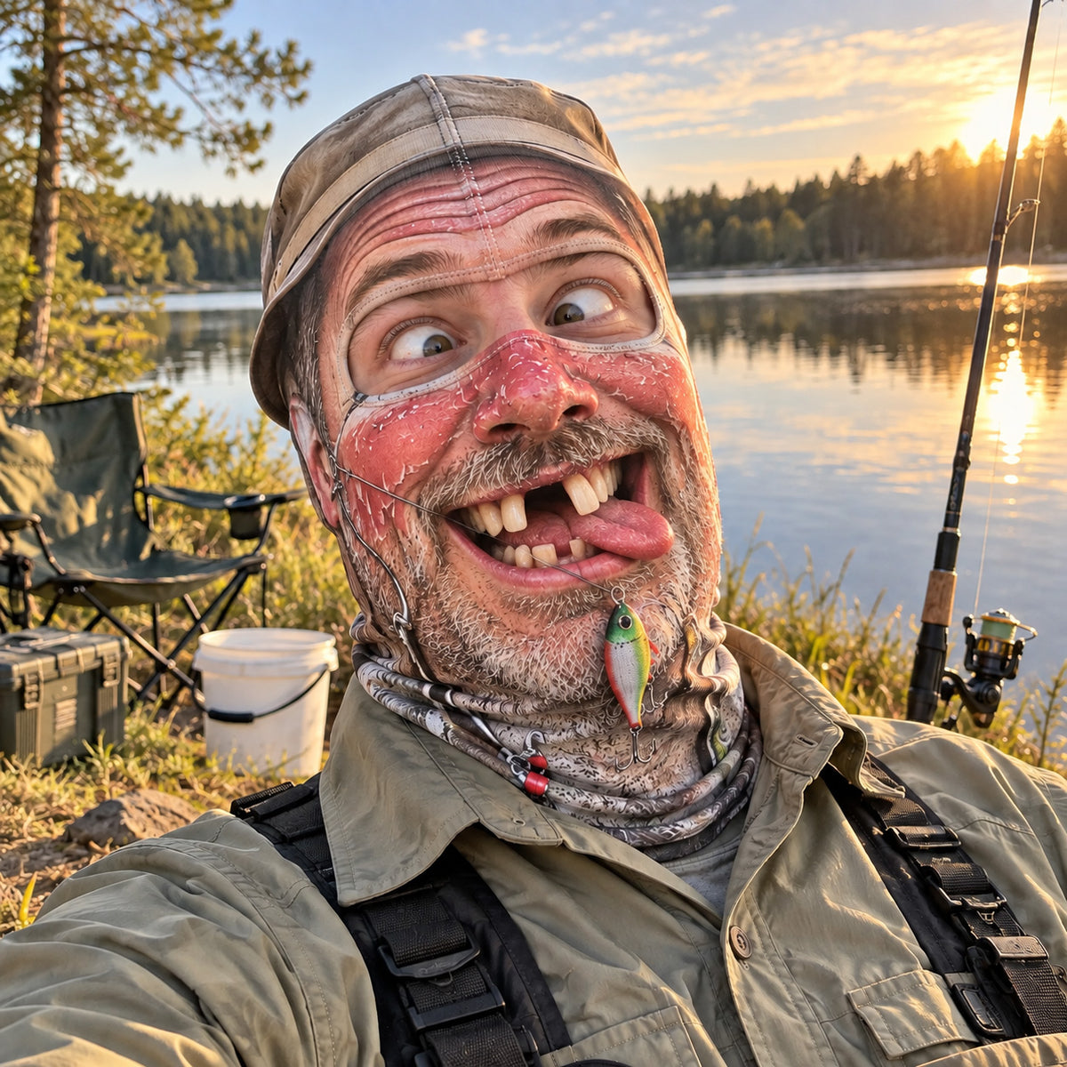 Whimsy Fishing Funny Face Mask GFTOTP22696