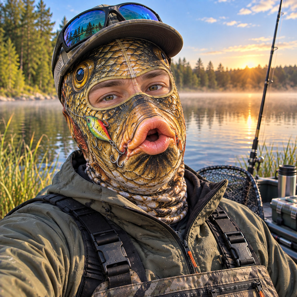 Whimsy Fishing Funny Face Mask GFTOTP22696