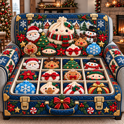 Festive Dumpling Box Quilted Sofa Cover GFTOTP22655