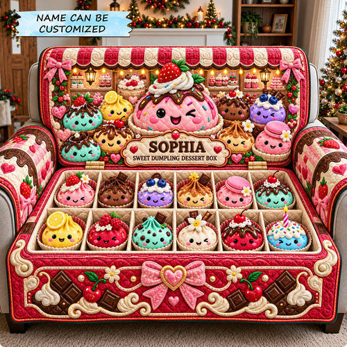 Personalized Dumpling Dessert Box Quilted Sofa Cover QTCUZ GFTOTP22656