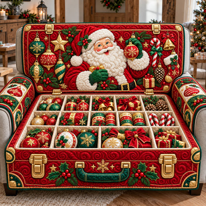 Santa Gift Trunk Quilted Sofa Cover GFTOTP22658