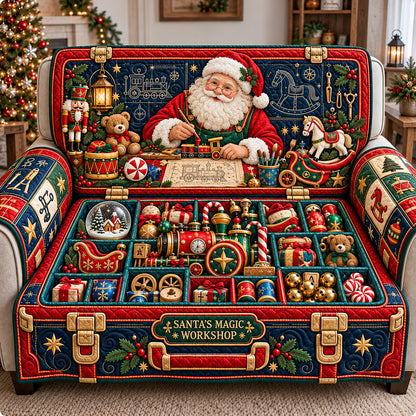 Santa Magic Toy Trunk Quilted Sofa Cover GFTOTP22660