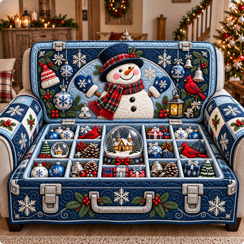 Snowman Winter Trunk Quilted Sofa Cover GFTOTP22662