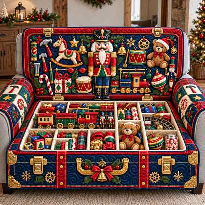 Nutcracker Toy Chest Quilted Sofa Cover GFTOTP22663