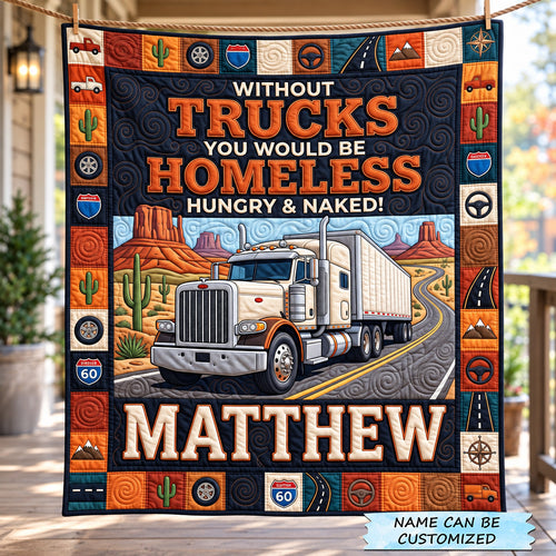 Personalized Essential Trucker Quilted Blanket QTCUZ GFTOTP22668
