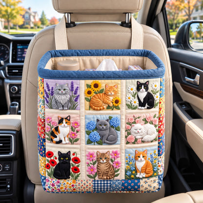 Floral Cat Patchwork Quilted Car Basket GFTOTP22711