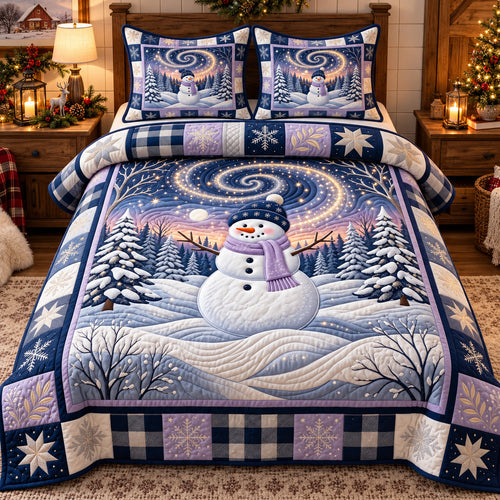 Festive Snowman 3-Piece Quilted Bedding Set GFTOTP22731