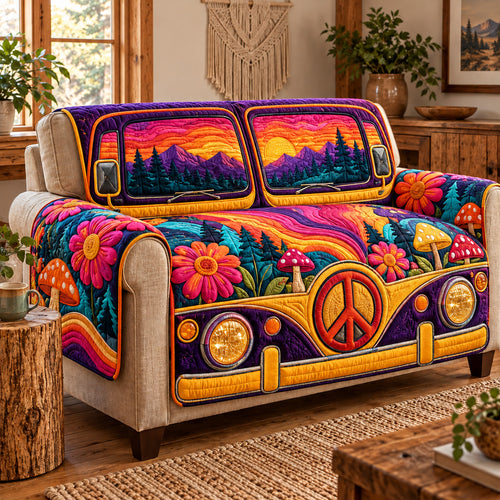 Hippie Van Quilted Sofa Cover GFTOTP22740