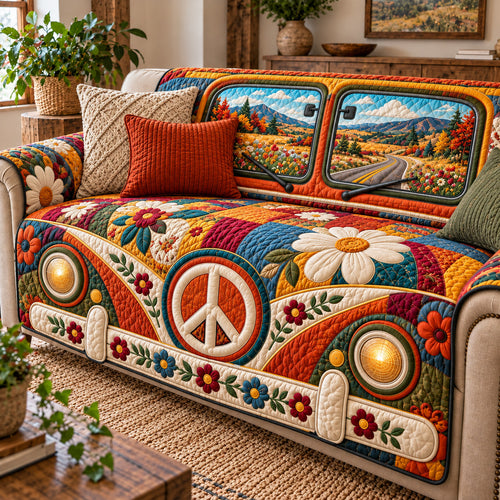 Hippie Van Quilted Sofa Cover GFTOTP22746