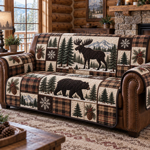 Rustic Forest Patchwork Quilted Sofa Cover GFTOTP22762