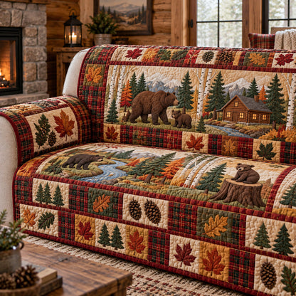 Rustic Forest Patchwork Quilted Sofa Cover GFTOTP22763
