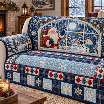 Jolly Christmas Window Quilted Sofa Cover GFTOTP22770