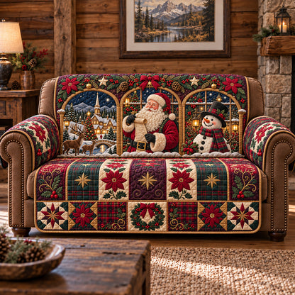 Jolly Christmas Window Quilted Sofa Cover GFTOTP22774