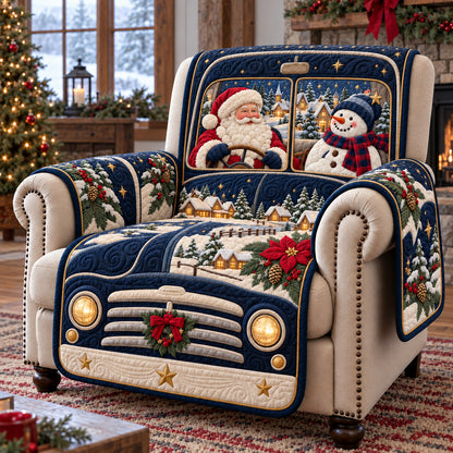 Jolly Santa Ride Quilted Sofa Cover GFTOTP22777