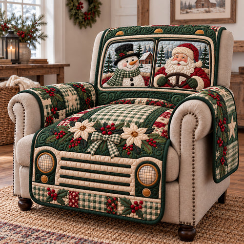 Jolly Santa Ride Quilted Sofa Cover GFTOTP22779
