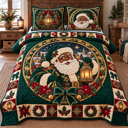 Green Lantern Santa 3-Piece Quilted Bedding Set GFTOTP22783