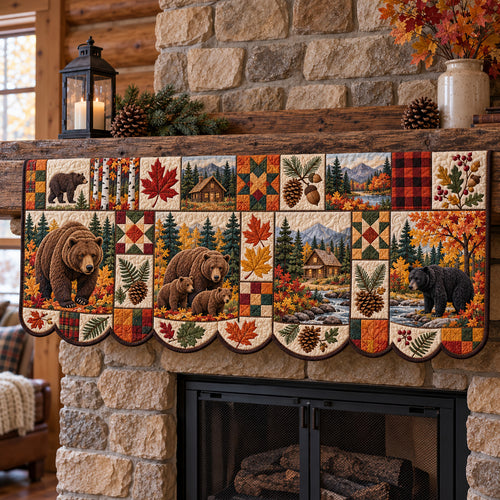 Rustic Forest Patchwork Quilted Mantel Scarf GFTOTP22820