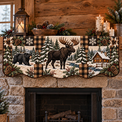 Rustic Forest Patchwork Quilted Mantel Scarf GFTOTP22821